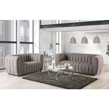 Antares Grey Boucle Modern Sofa Set