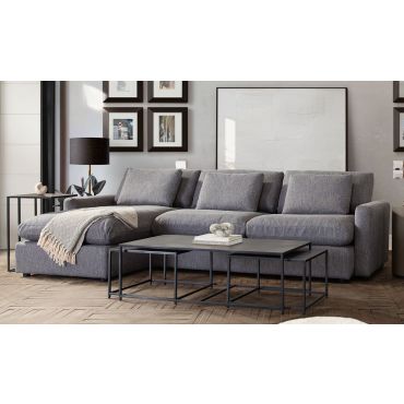 Willett Grey Linen Reversible Sectional