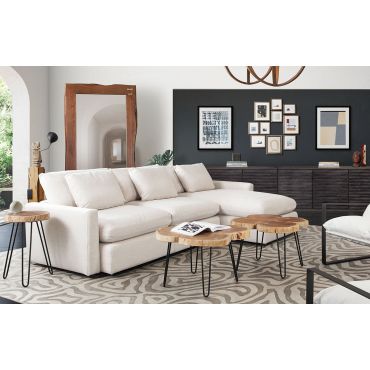 Willett Beige Linen Reversible Sectional