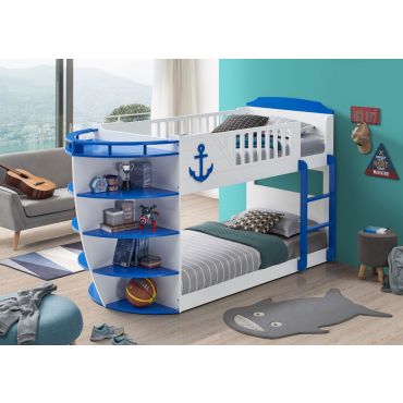 Arista Blue White Bunk Bed