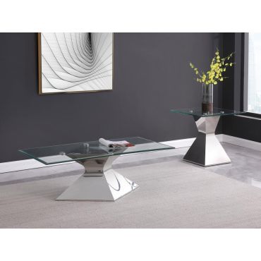 Arkley Glass Top Coffee Table Chrome Base