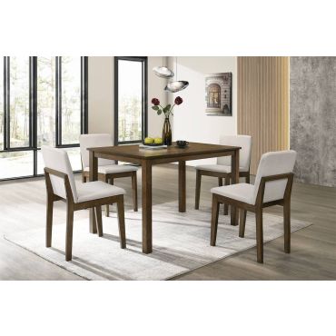 Arsho Walnut Finish 5-Piece Dining Table Set