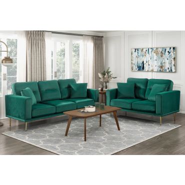 Ashford Green Velvet Sofa Set