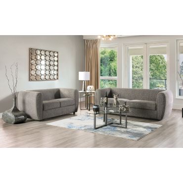 Balder Grey Boucle Tuxedo Style Sofa Set