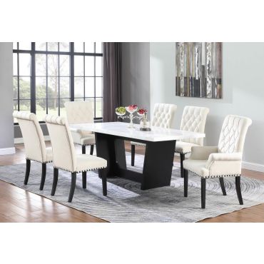 Bayside Marble Top Dining Table Set