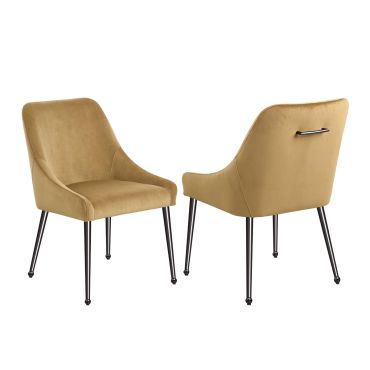 Beatrix Dining Chairs With Black Chrome Legs