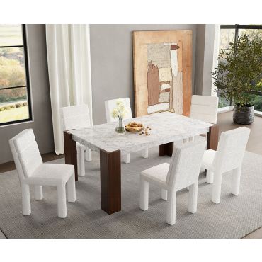 Bellegarde Marble Top Dining Table Set