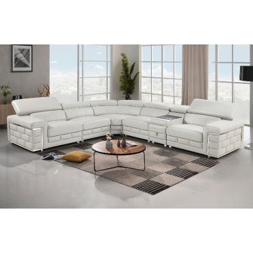 Bellezza Top Grain Leather Modern Sectional