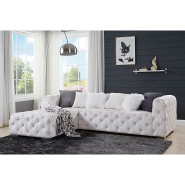 Belmont Tufted Beige Velvet Sectional