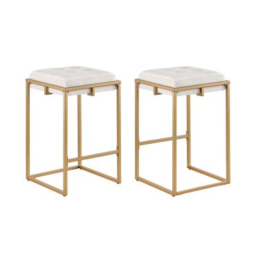 Belo Beige Velvet Counter Height Stools