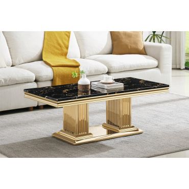 Bijou Gold Marble Gold Coffee Table