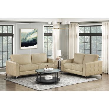 Bine Sand Microfiber Sofa Set