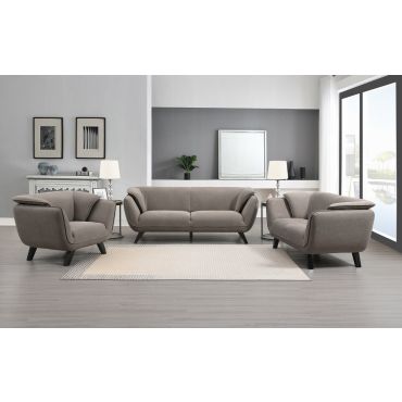 Bourlette Modern Sofa Brown Linen