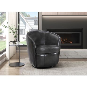 Brees Charcoal Swivel Accent Chair