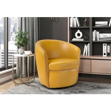 Brees Yellow Swivel Accent Chair