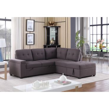 Britton Brown Woven Fabric Sectional Sleeper