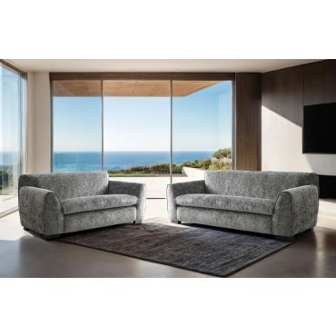 Brodie Grey Chenille Sofa Set