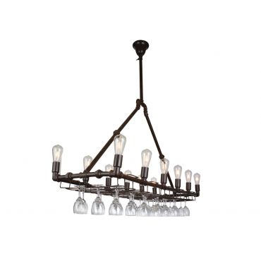 Brooklyn Ceiling Lamp With Wine Glass Rack