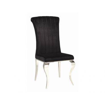 Cabriole Black Velvet Dining Chair