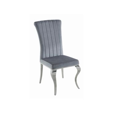 Cabriole Gray Velvet Dining Chair