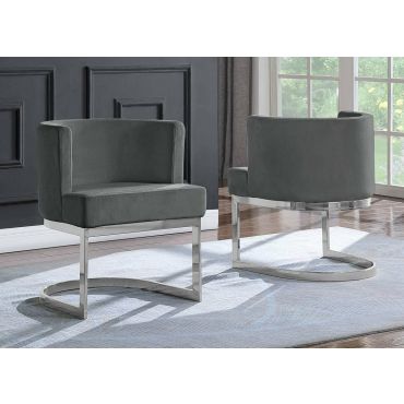 Caffrey Grey Velvet Dining Chair