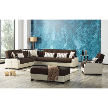 Calby Lane Chocolate Sectional With Bed