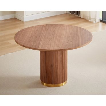 Calvin Brown Dining Table With Fluted Base