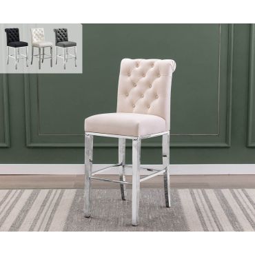 Cambria Cream Velvet Counter Height Chairs