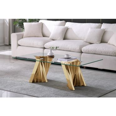 Camron Gold Finish Base Coffee Table