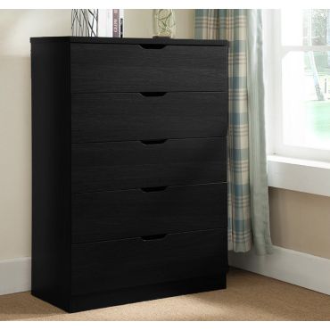 Cargo Black Finish Five Drawer Chest