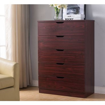 Cargo Mahogany Finish Five Drawer Chest