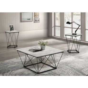 Cascio White 3-Piece Coffee Table Set