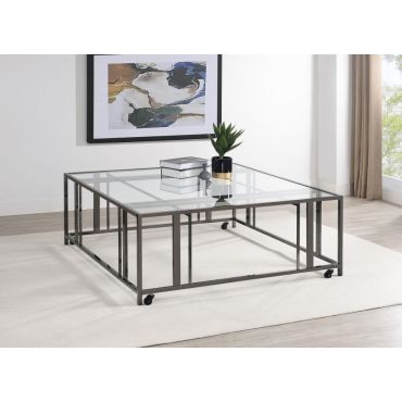 Cayla Square Glass Top Coffee Table