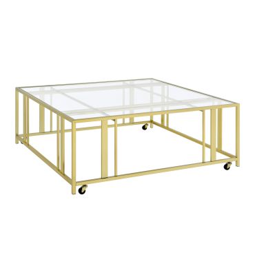 Cayla Square Coffee Table With Casters