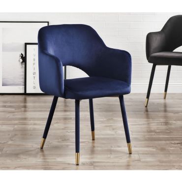 Celona Navy Blue Velvet Accent Chair