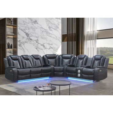 Chiron Power Recliner Sectional With Lights