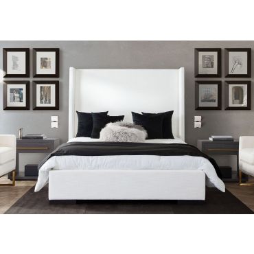 Christine White Linen Bed