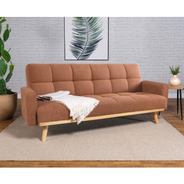 Colvert Terracotta Linen Futon