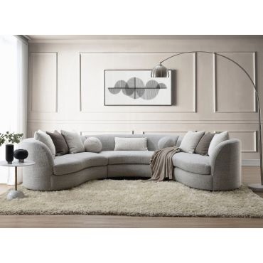 Cristina Circular Sectional Grey Boucle