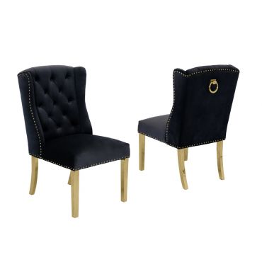 Curver Black Velvet Chair Gold