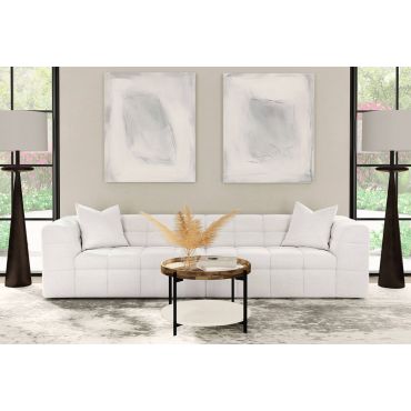 Cyndi Extra Long Sofa White Boucle