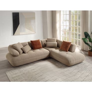 Damask Sectional Sofa With Motion Backs