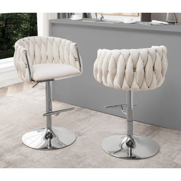 Davida Modern Barstool Cream Velvet