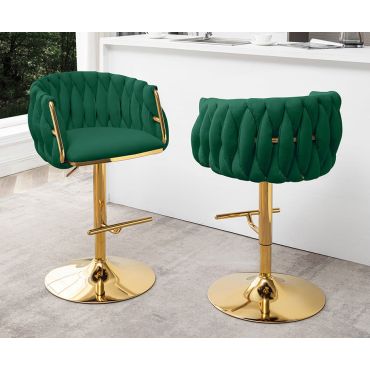 Davida Green Velvet Barstool Gold Frame