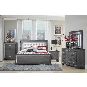 Deluxe Rustic Grey Bedroom Set