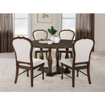 Doran 5-Piece 60-inch Round Dining Table Set