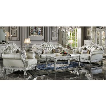 Dresden Traditional Style Sofa Set Bone White