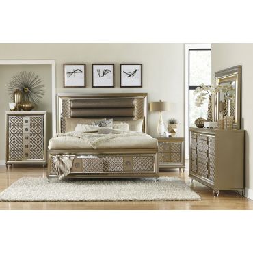 Edward Champagne Finish Bedroom Set