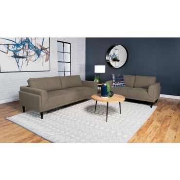 Emmeline Brown Fabric Sofa Set