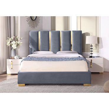 Amaia velvet upholstered store platform bed